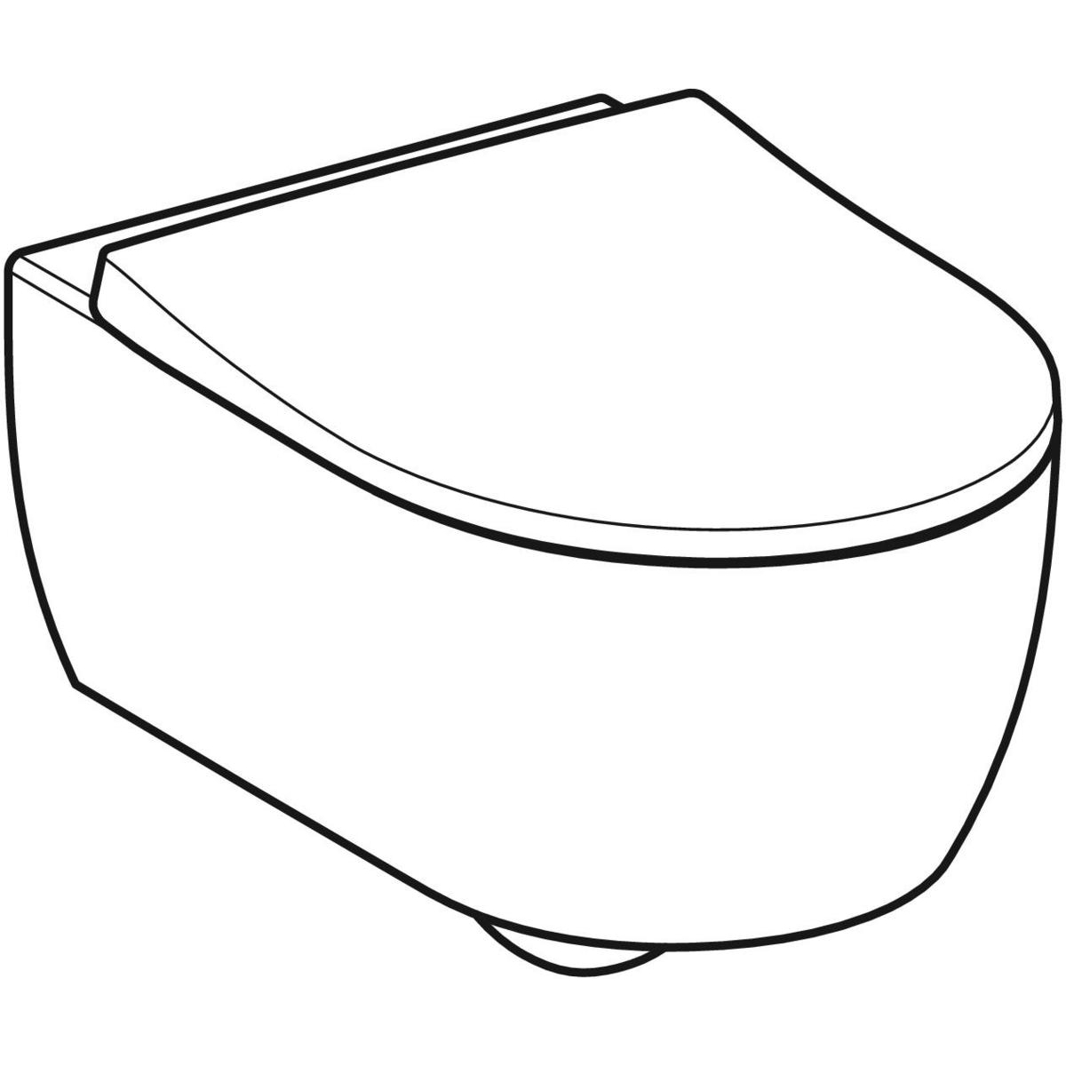 Geberit WC pack iCon hangend Rimfree diepspoel toilet met quick release toiletbril wit