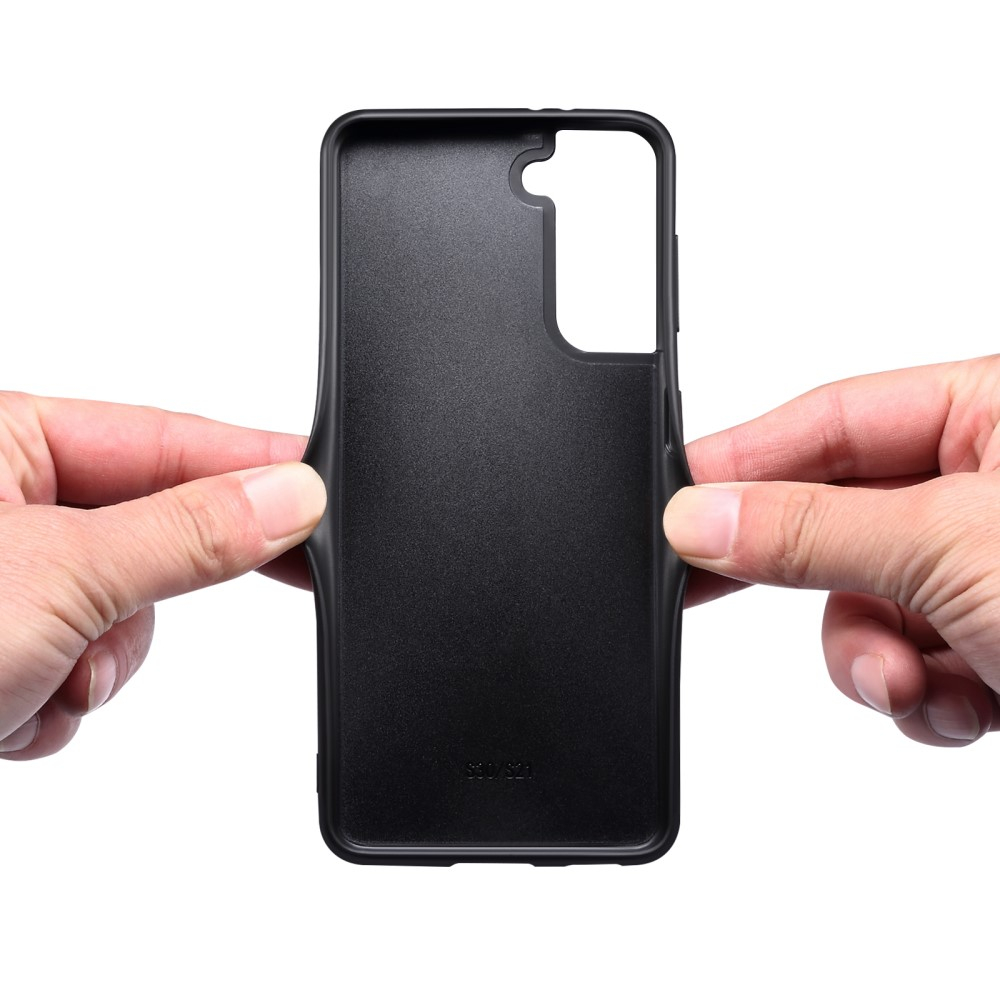 Samsung Galaxy S24  Plus Leder Hülle mit Kartenfach   Origami Kickstand Aufsteller im Litchi Look - Violett