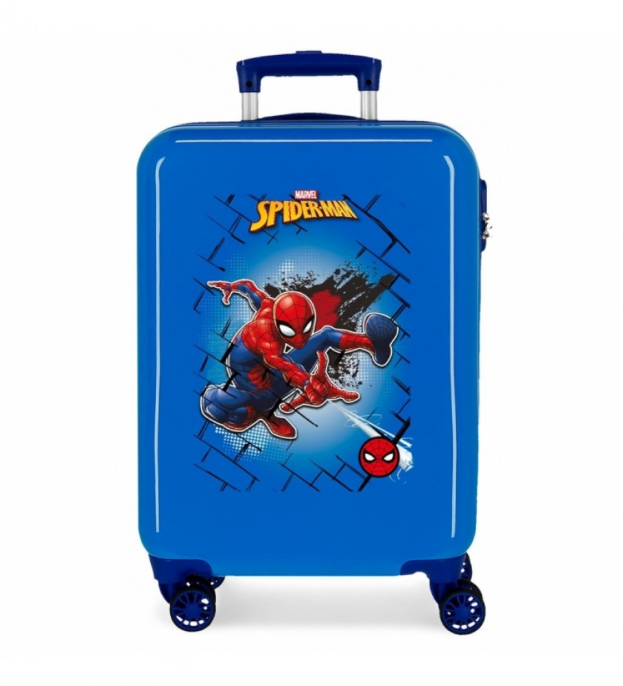 Mala de cabine Joumma Bags Homem-Aranha, rígida, azul - 38x55x20cm -