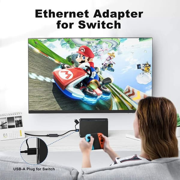 NÖRDIC USB 3.0 til LAN-adapter Giga-brikkesett ASIX AX88179 kompatibel med Nintendo Switch