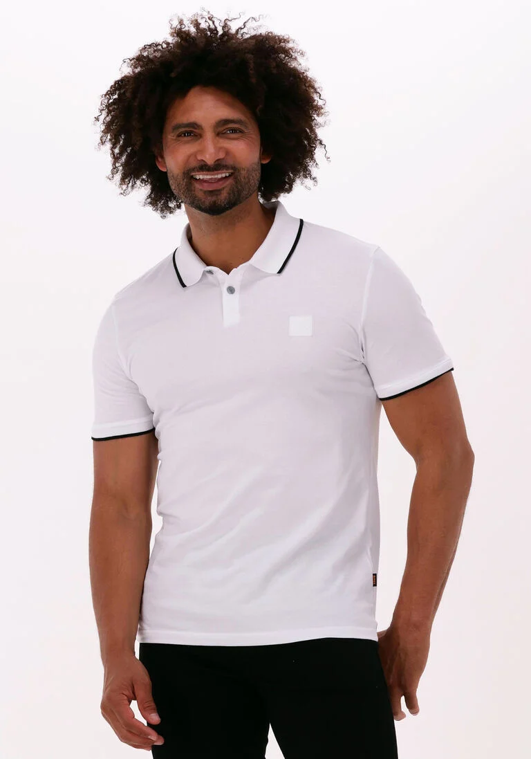 BOSS witte boss polo passertip