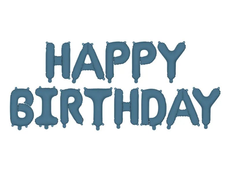 Happy Birthday Ballonnen Set Blauw Leeg 35cm