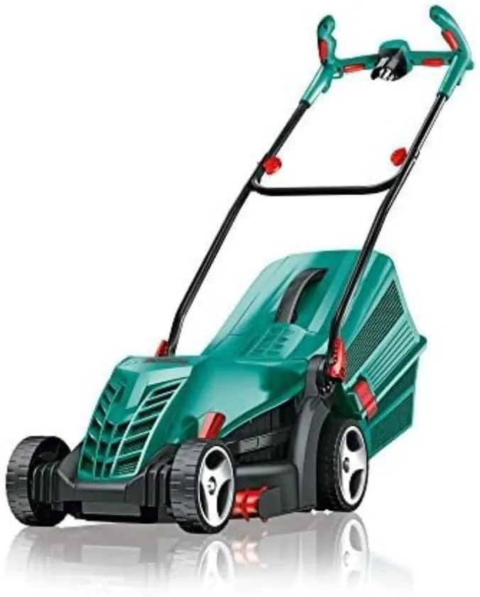 Bosch Elektro Rasenmäher ARM 34 (Grasfangbox, Karton, Schnitthöhe: 20-70 mm, Schnittbreite: 34 cm, 11 kg, 1.300 W)