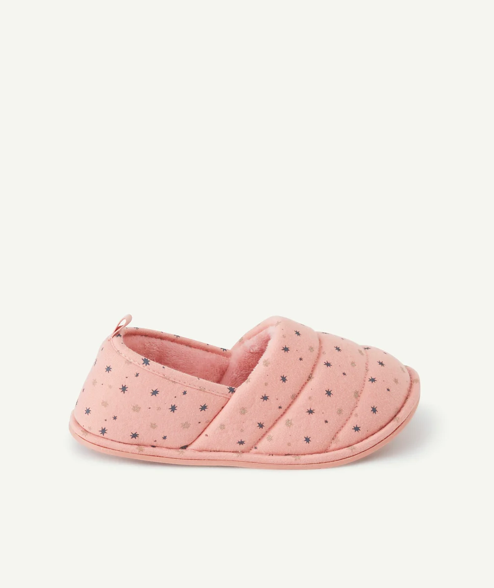 CHAUSSONS FILLE ROSES IMPRIMÉ ÉTOILÉ