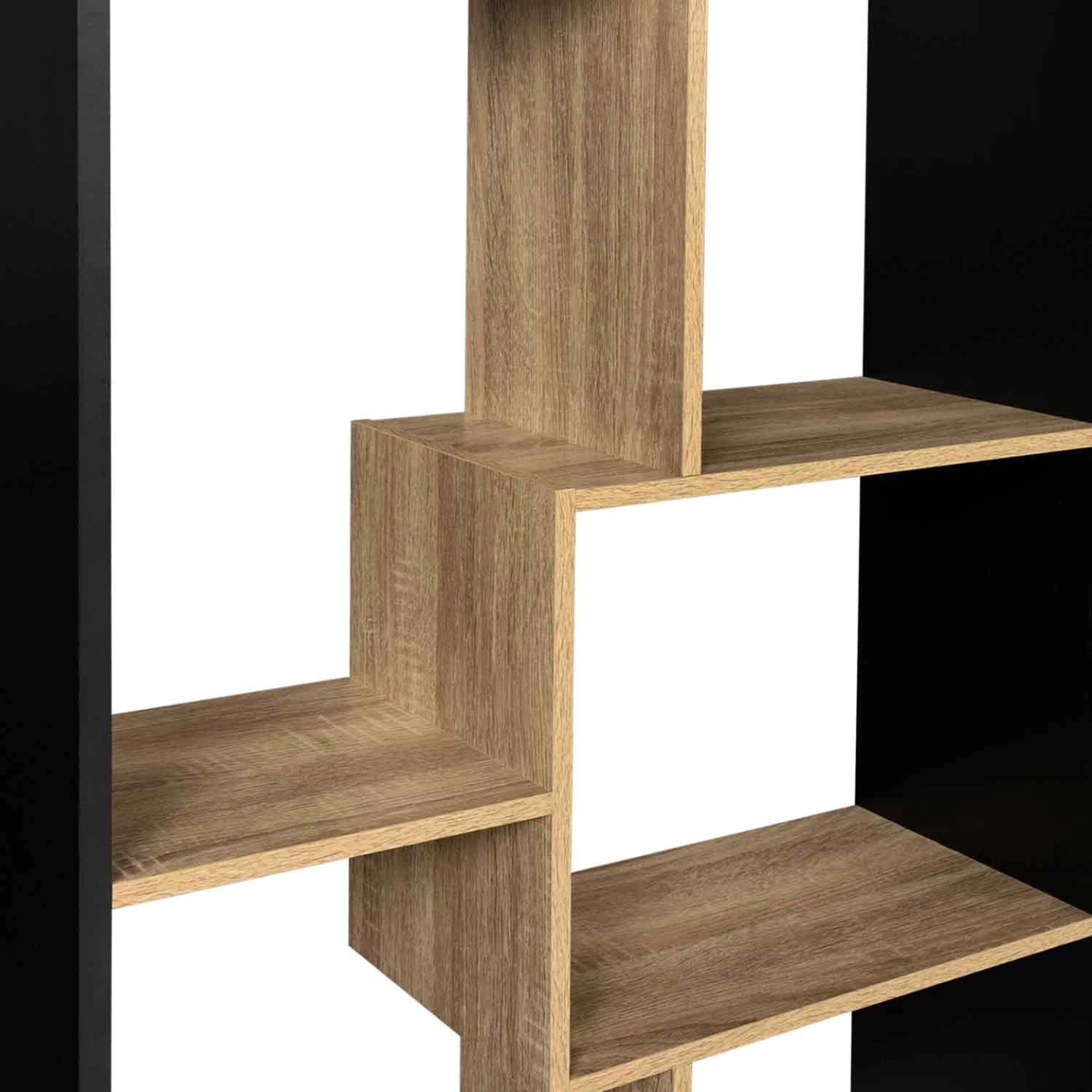 Etagère à double position TANIA bois noir et imitation hêtre L 161 cm