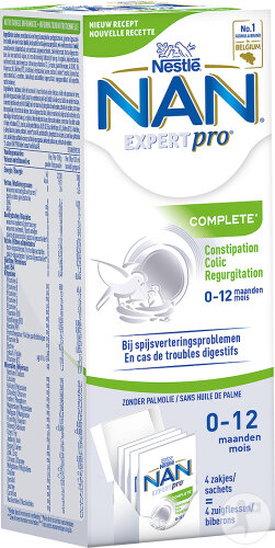 Nestlé Nan ExpertPro Complete Lait Bébés 0-12 Mois Troubles Digestifs 4 Sachets