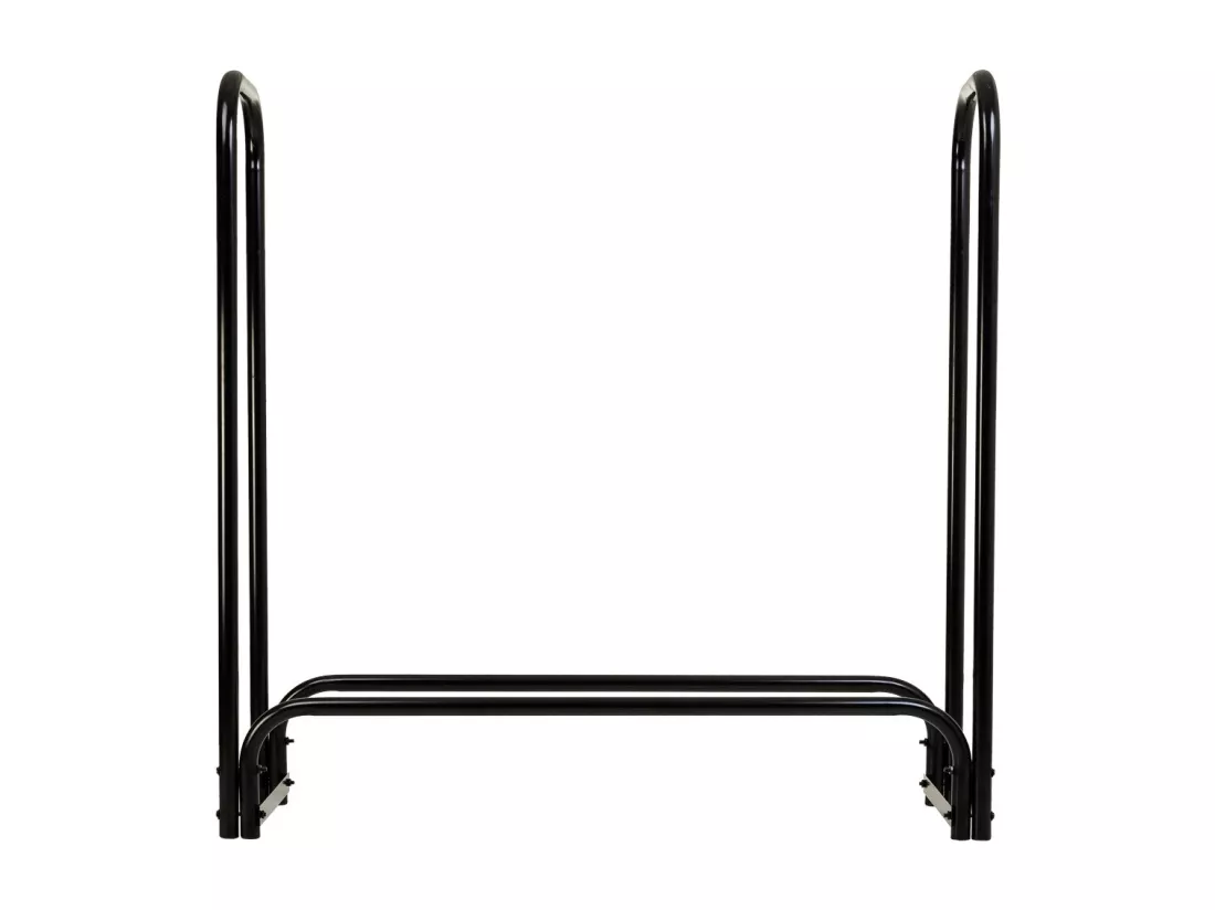 Étagère à bois de chauffage en métal noir 124x34x124h cm