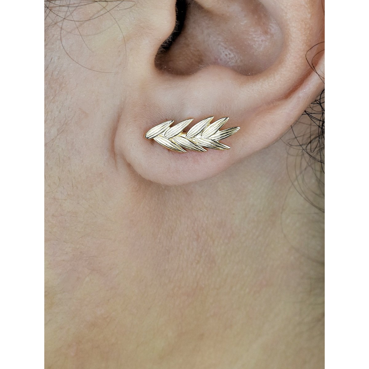Boucles d'oreilles épi de blé Plaqué OR 750 3 microns