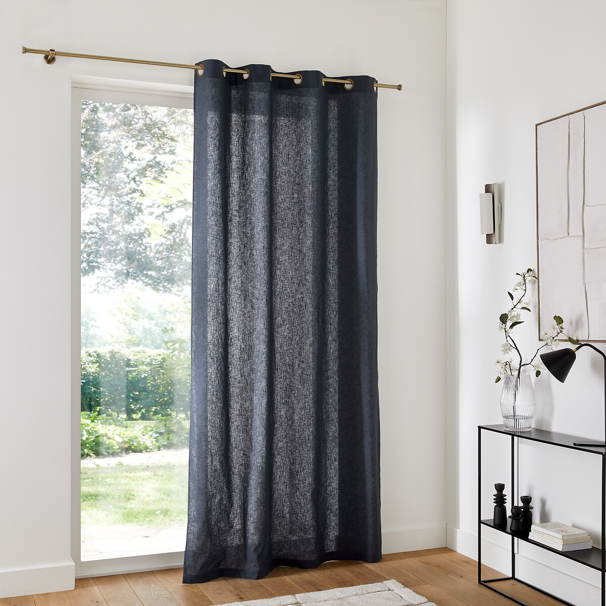 LA REDOUTE INTERIEURS<br>Cortina de meio linho com ilhós, Lincot