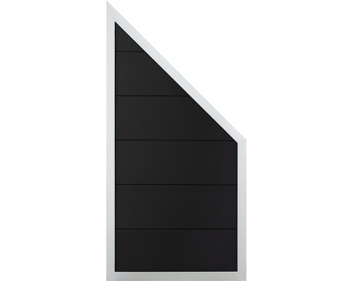 GroJa Novara eindelement, voorgemonteerd, zonder palen, frame zilver, 90 x 180/90 cm, antraciet