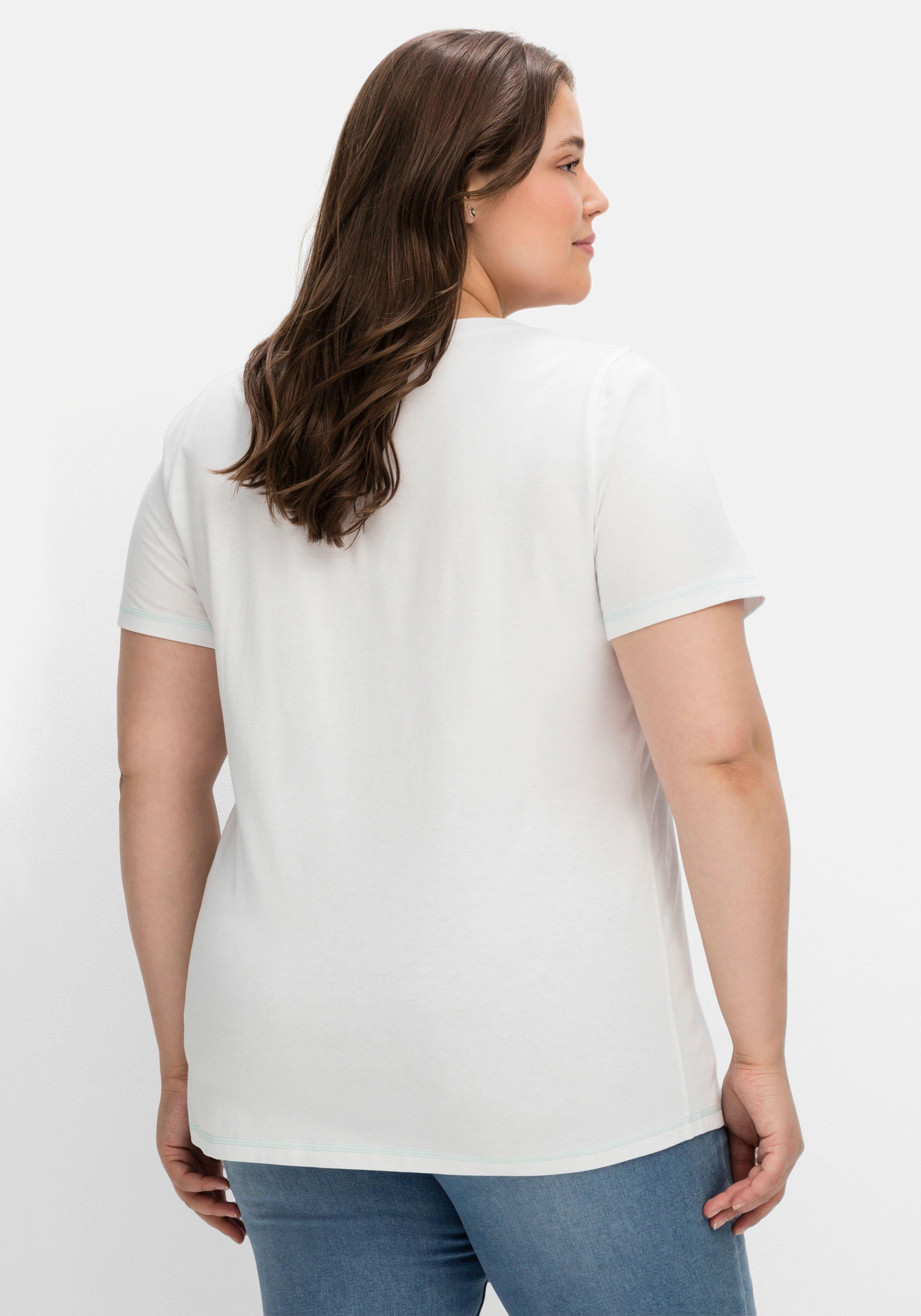Jerseyshirt mit Wordingprint, leicht tailliert
