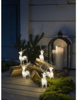 Rendier lichtsnoer met LED - set van 5