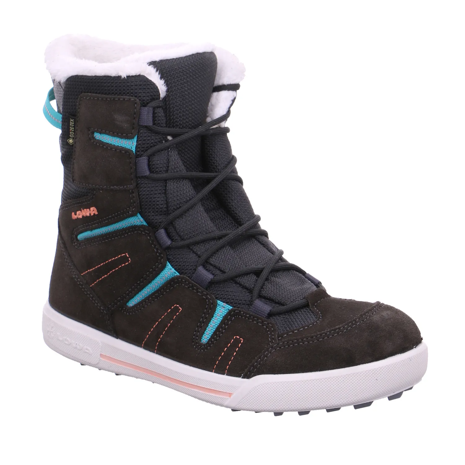LOWA Mädchen-Snowboot Membrane Anthrazit Textil  Winter-Sneaker, high