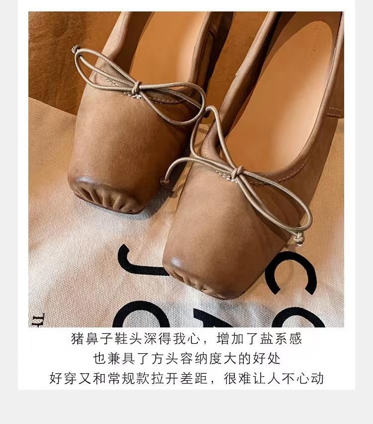 Silverslyre - Echte leren ballerina's met strik