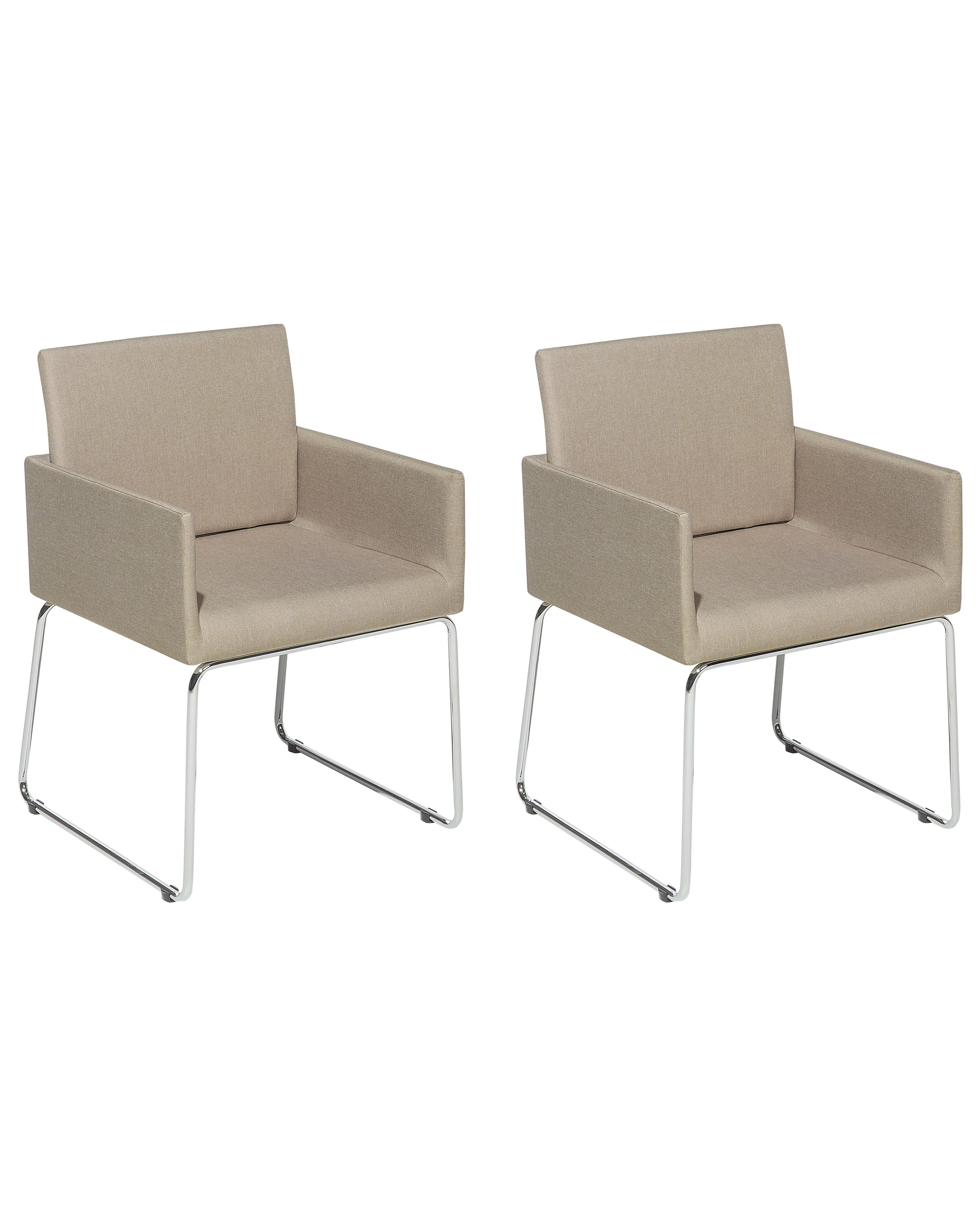 Set van 2 eetkamerstoelen GOMEZ Stof Beige