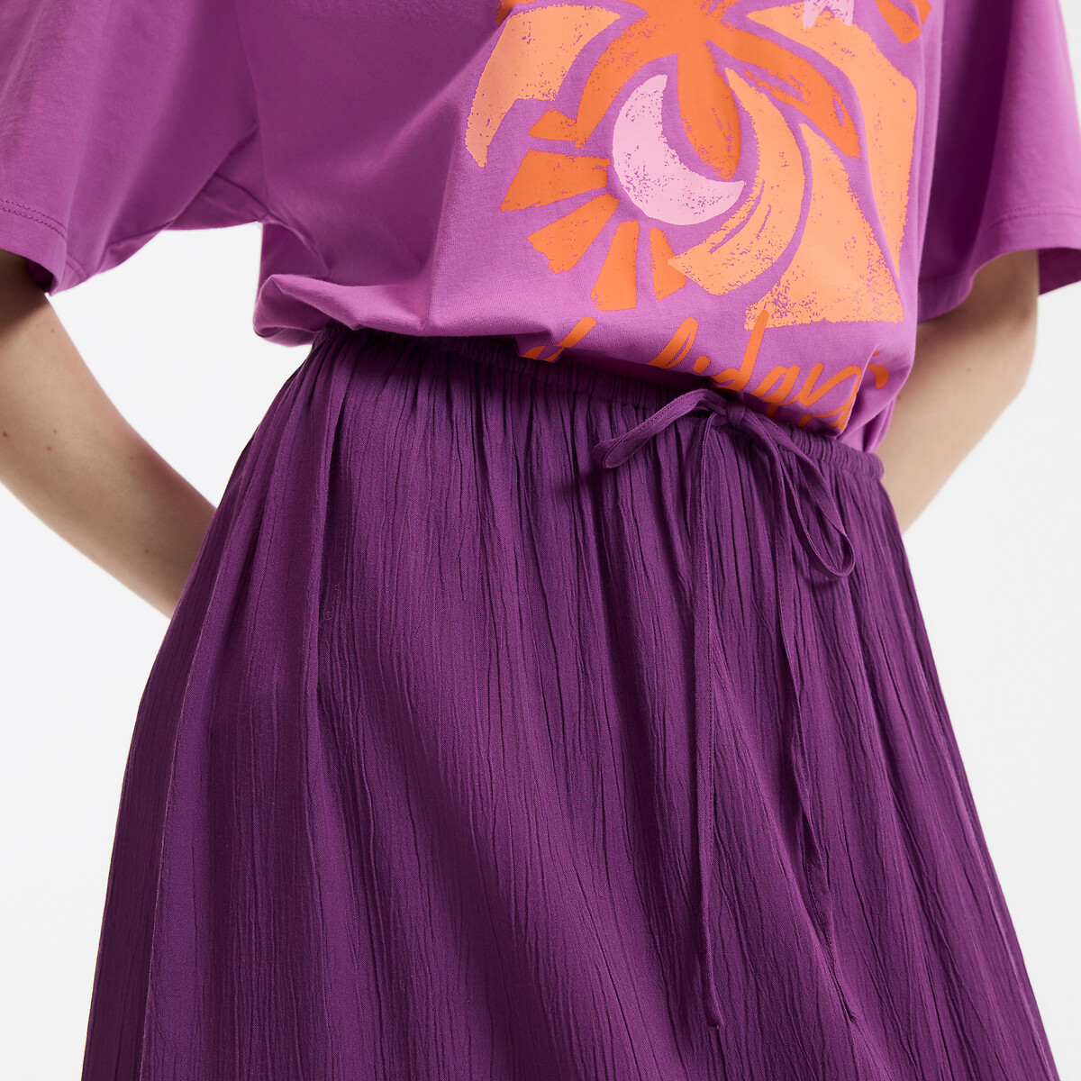 COLEÇÕES LA REDOUTE<br>Saia longa e fluida em crepe