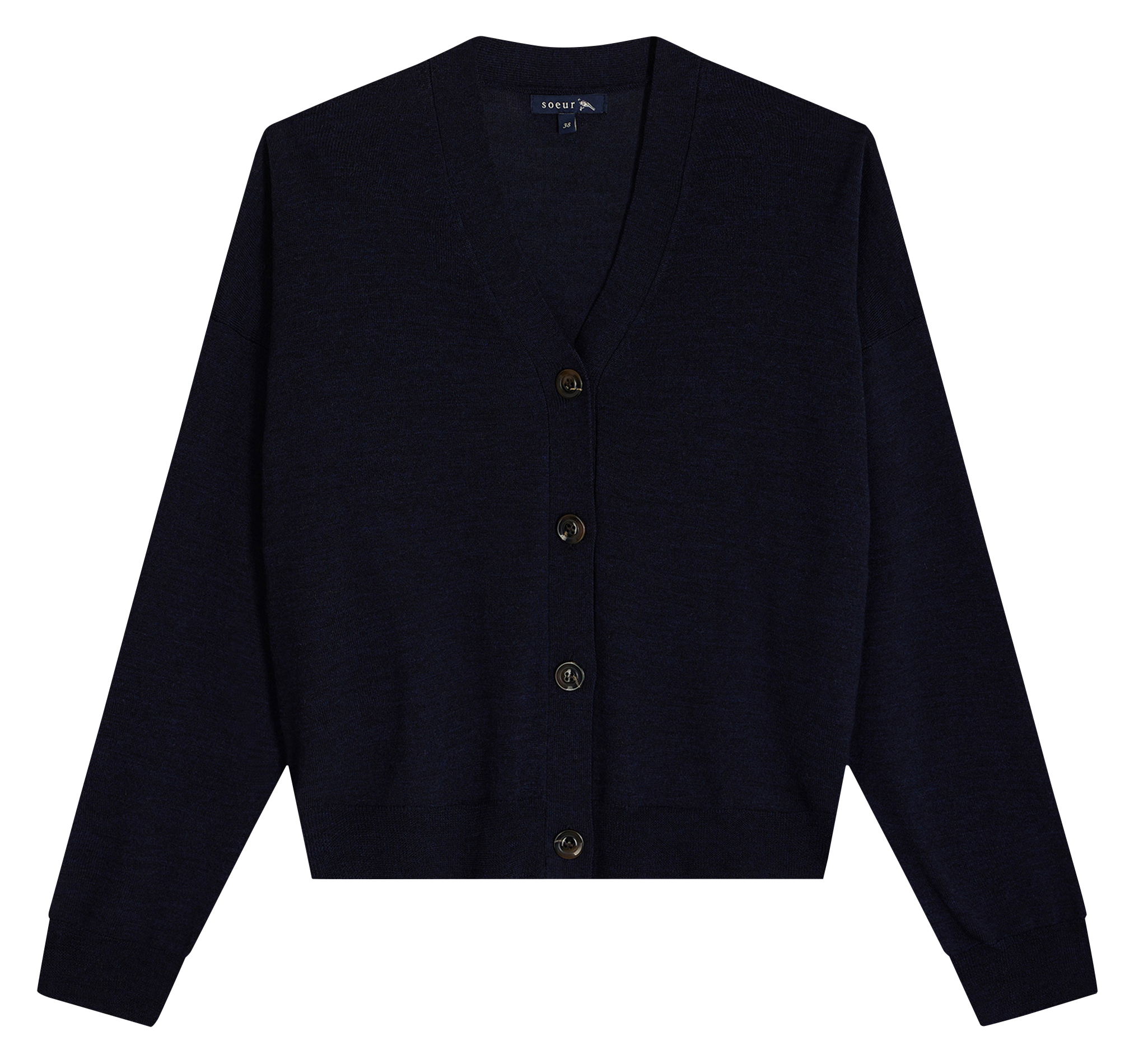 IDEM - Gilet boutonné en laine | Bleu