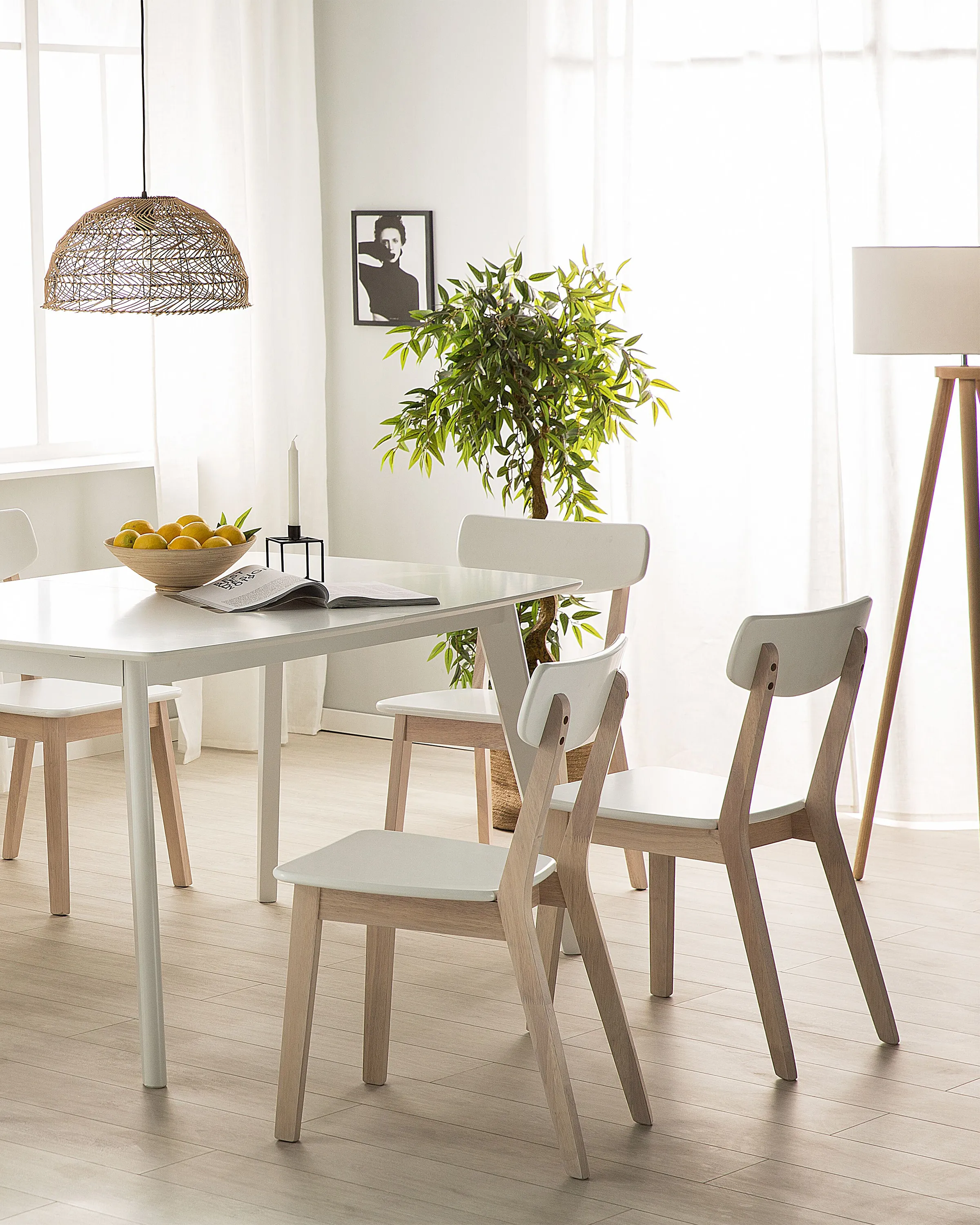 Set van 2 eetkamerstoelen SANTOS Wit