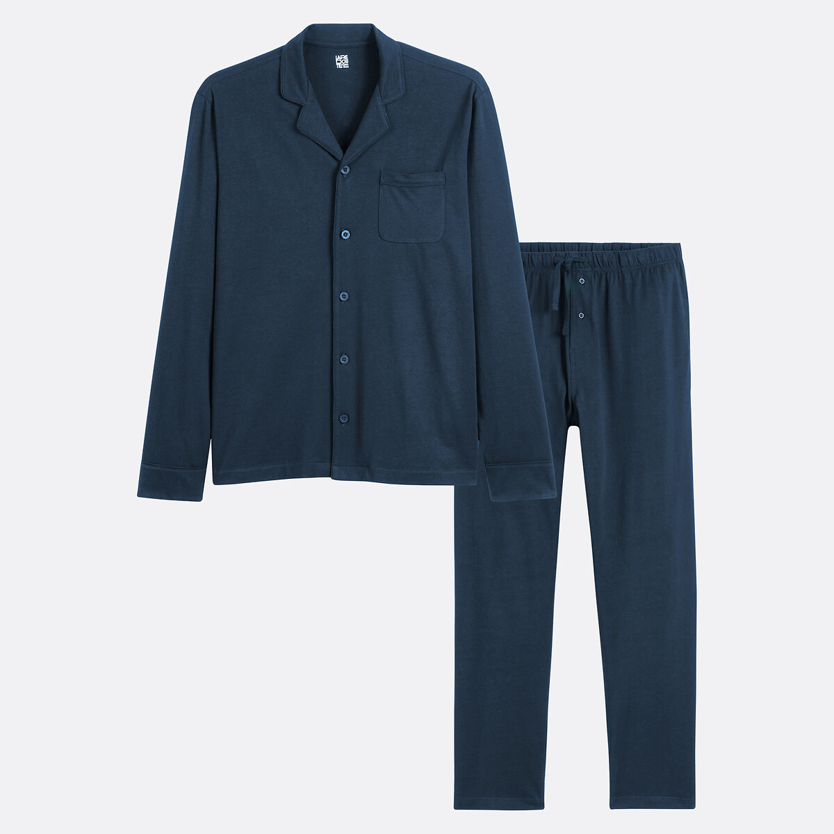 COLEÇÕES LA REDOUTE<br>Pijama de malha com gola alta de camisa