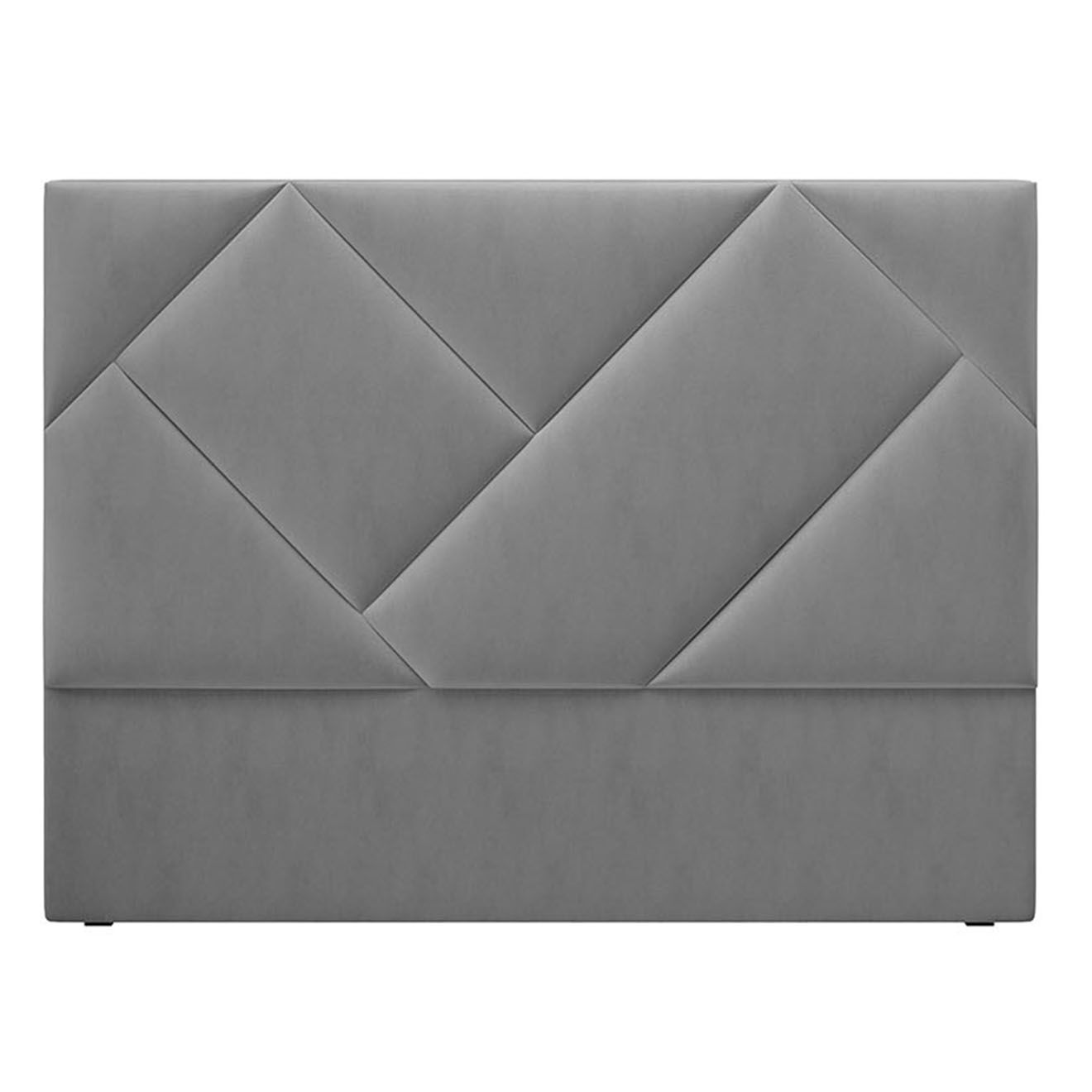 Intérieurs 86 Tête de Lit En Velours Haussmann gris clair - 140 cm
