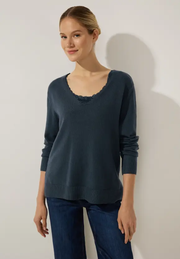 Pullover mit V-Ausschnitt - cool vintage green