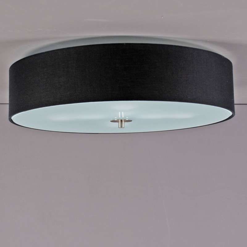 Landelijke plafondlamp zwart 50 cm - Drum