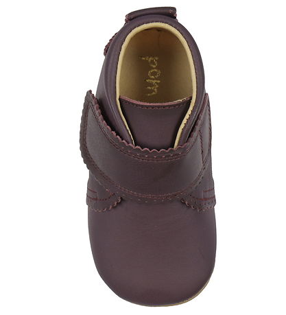 Pom Pom Leder-Krabbelschuhe - Anfänger Klettband Jakobsmuscheln