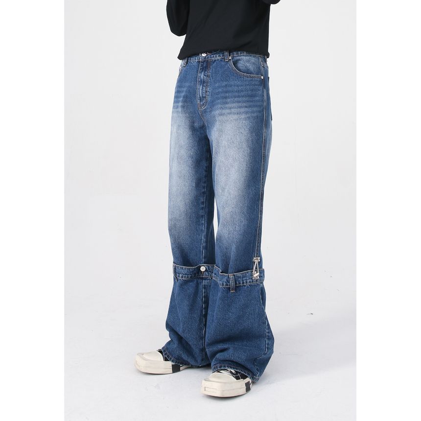 FAERIS - Mid Rise Afneembare Losse Jeans