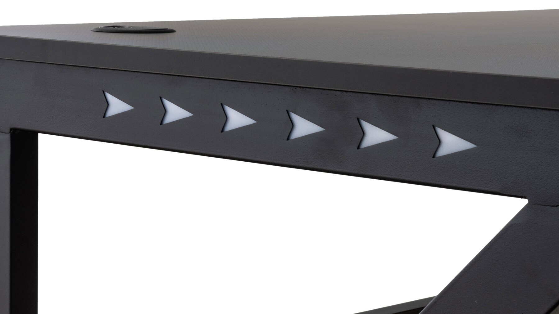 CLP Gaming-Tisch Lewiston I Schreibtisch Mit LED-Beleuchtung I Carbon-Optik