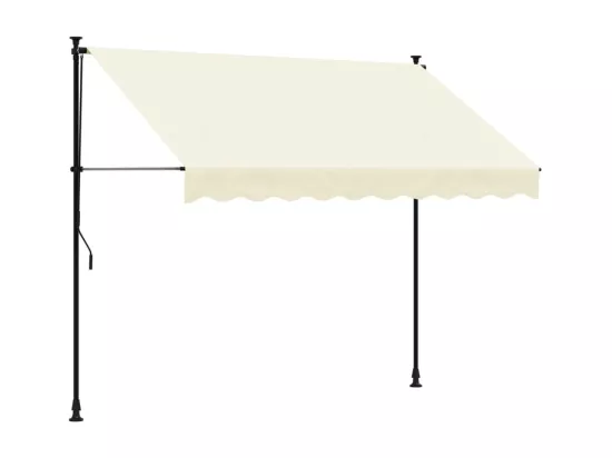 Auvent rétractable crème 250x150 m tissu et acier