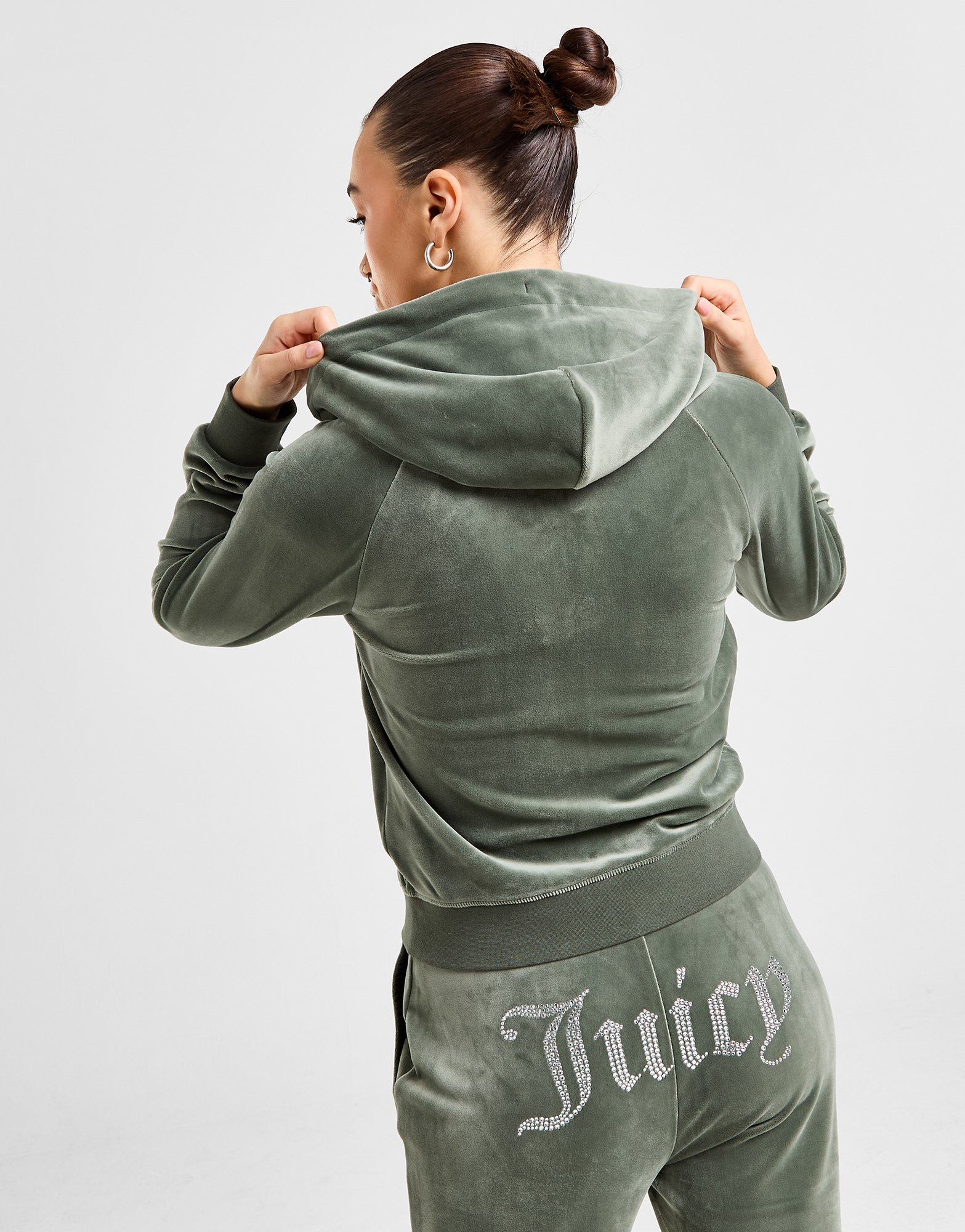 JUICY COUTURE Sweat à capuche Diamante Zippé en Velours Femme