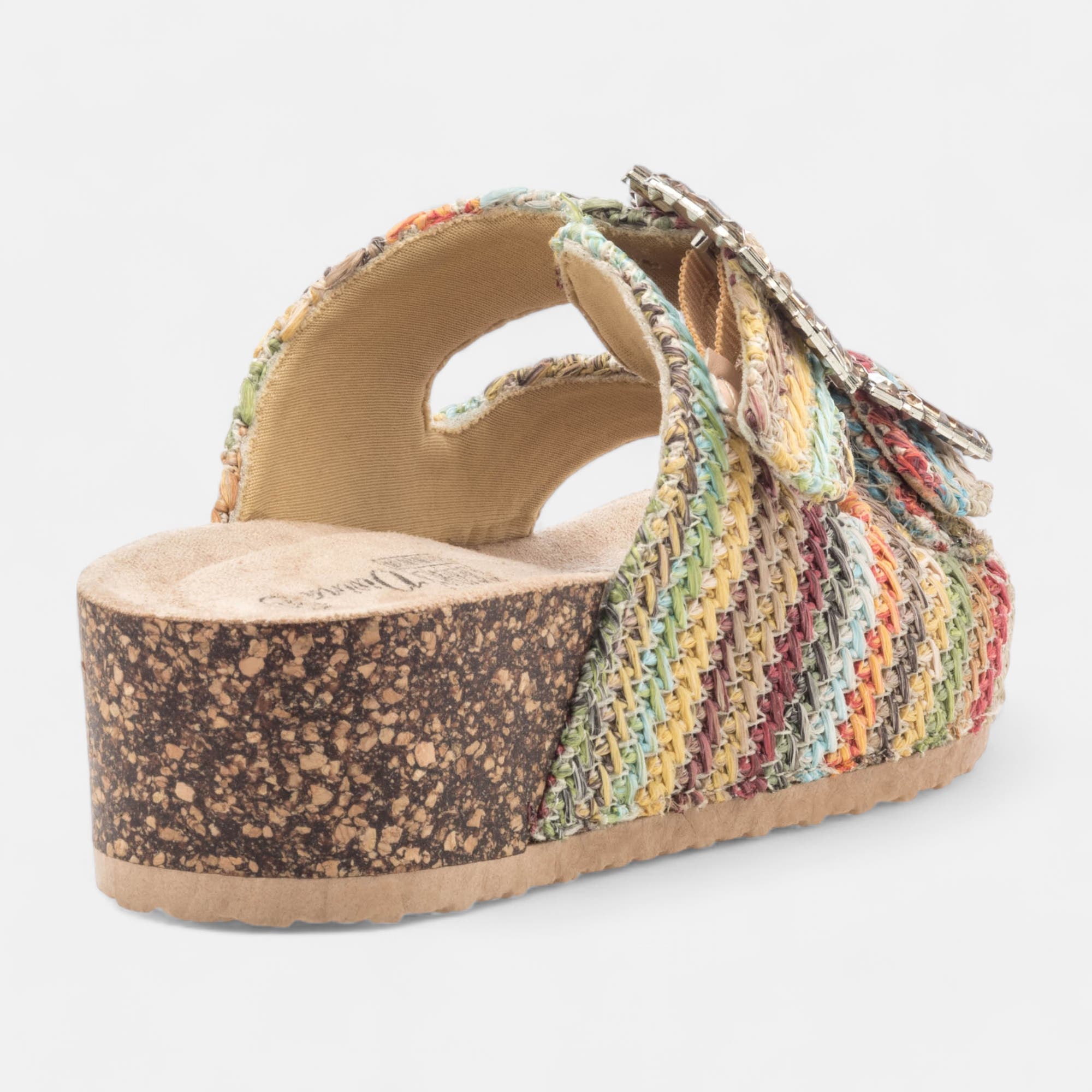Mules semelle liège Femme multicolore