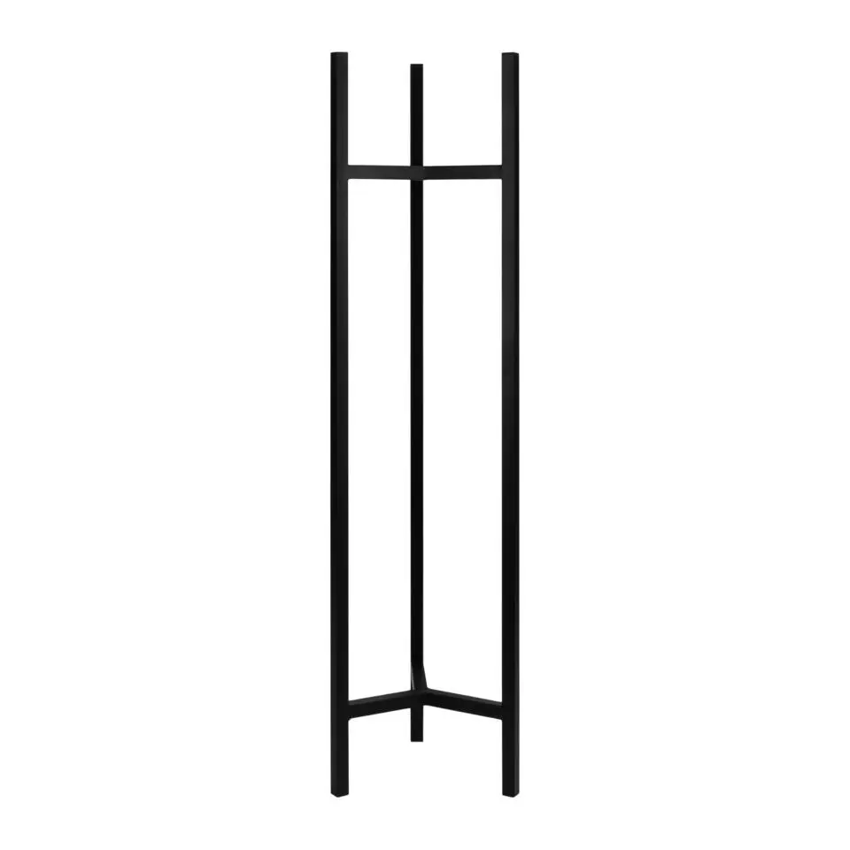 QUVIO Plantenstandaard inclusief pot - 22 x 22 x 90 cm - Metaal - Zwart - L