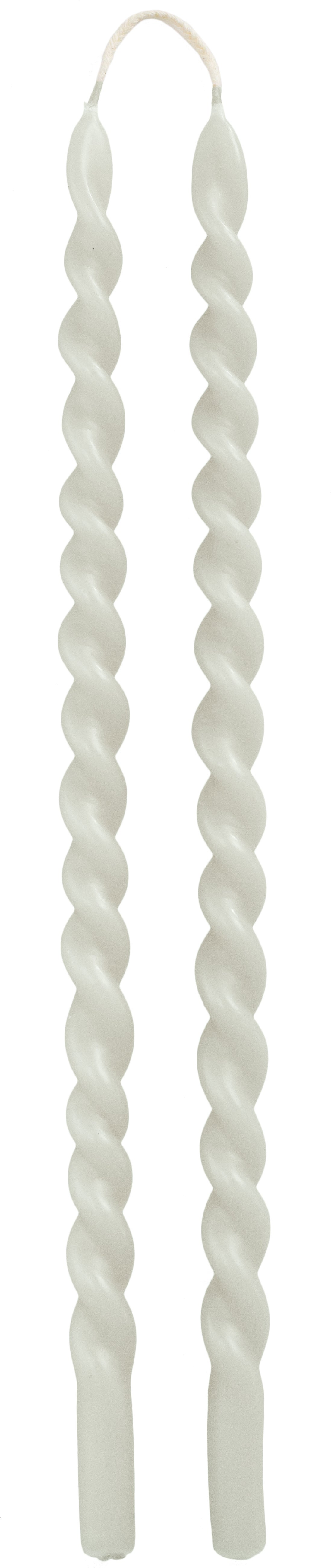 Rustik Lys dinerkaars Swirl wit 4 uur 2 stuks