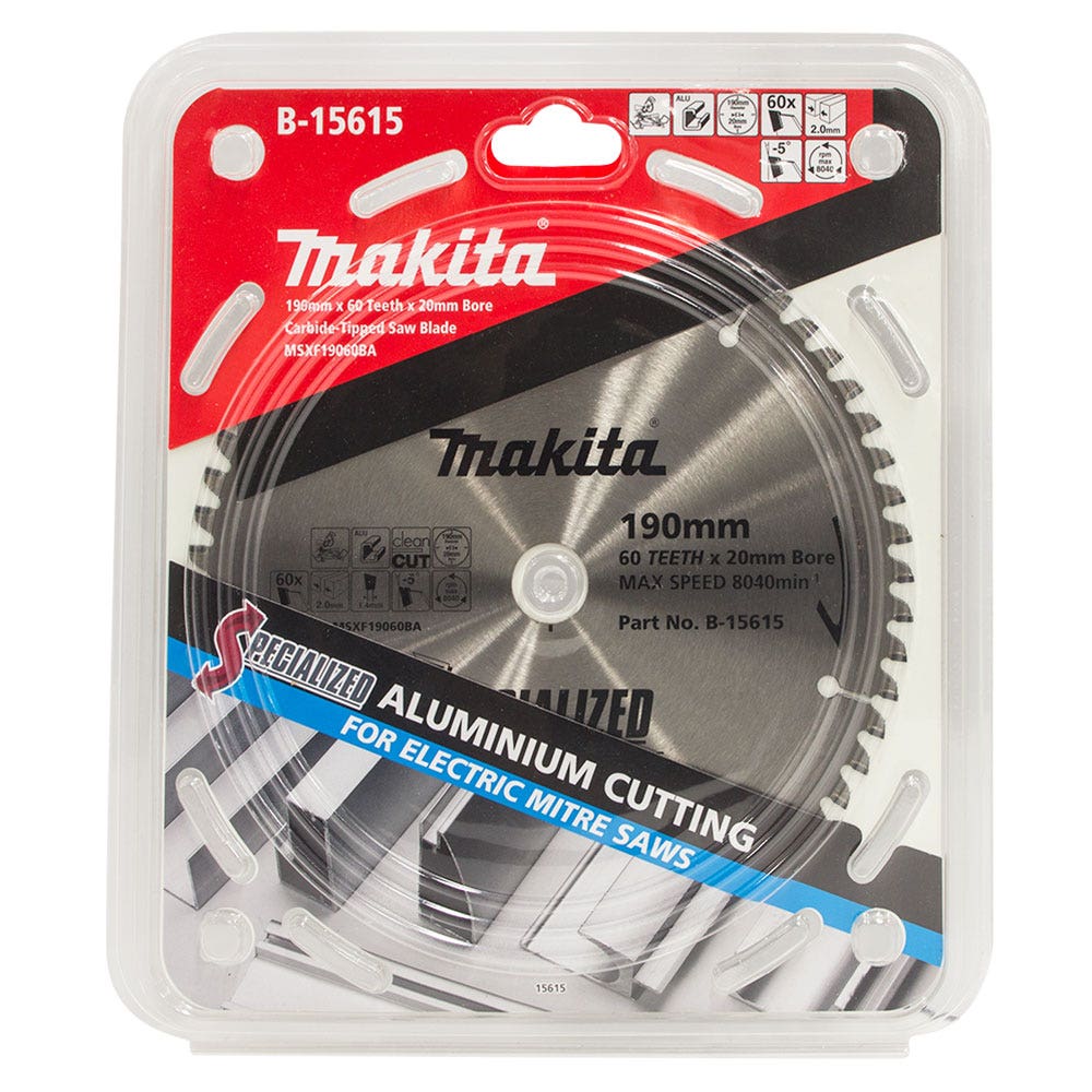 MAKITA 190mm 60T TCT Circular Saw Blade for Aluminium Cutting - Mitre Saws - SPECIALIZED