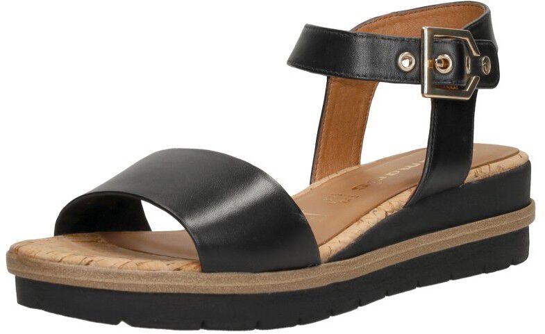 Tamaris Sandalen Plat zwart