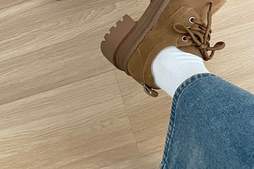 DURAC - Platform veterschoenen van imitatiesuède