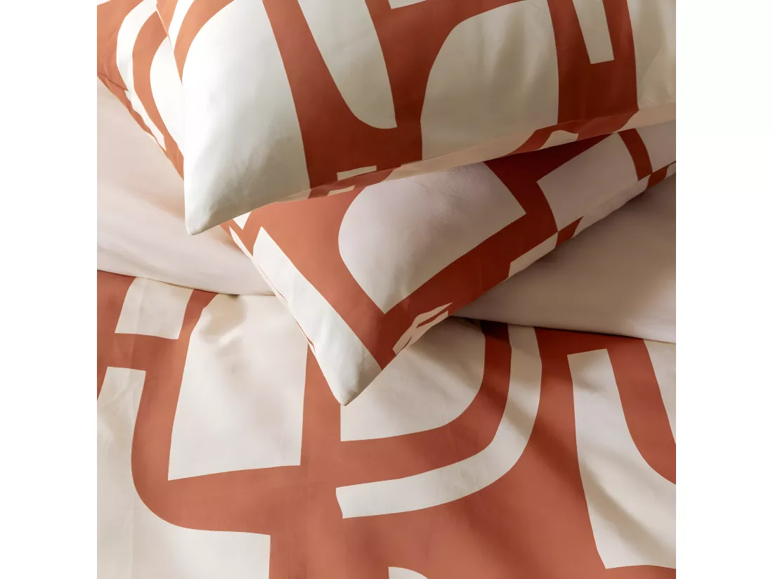 Parure de lit 2 personnes géométrique bicolore 260x240cm