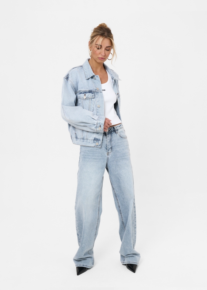 Loose fit jeans sky blauw