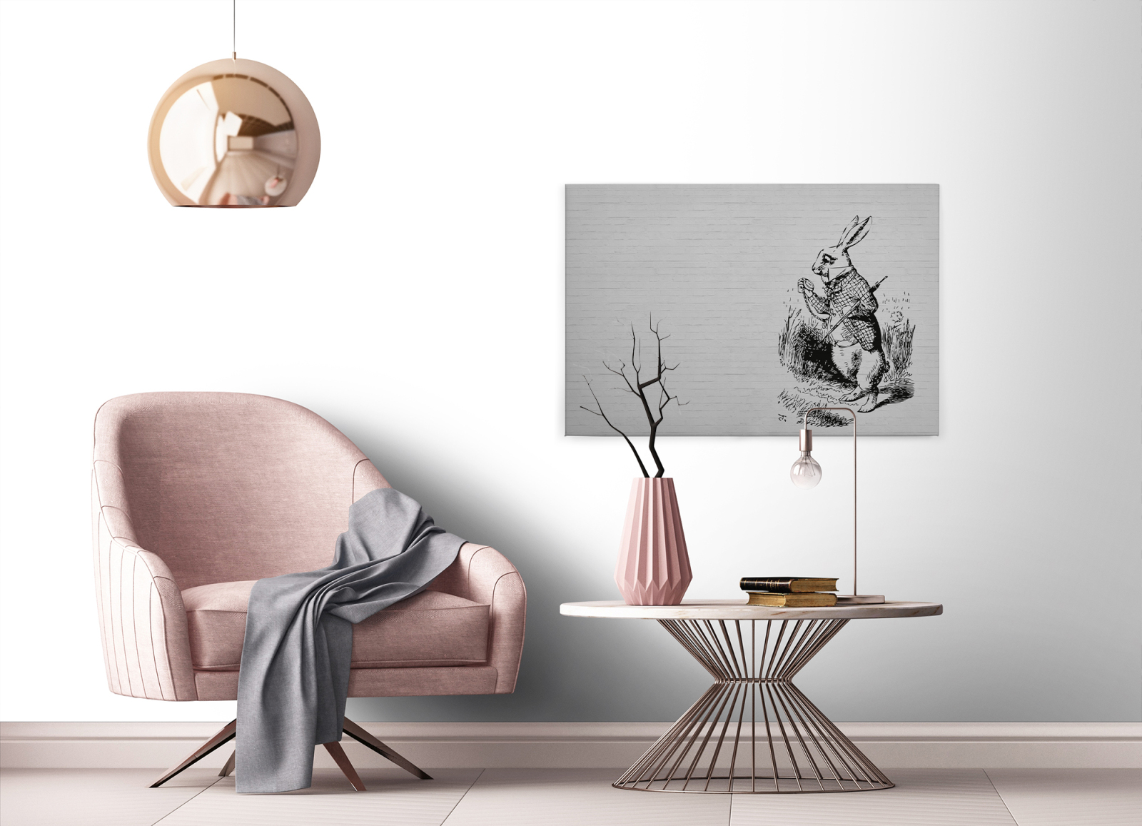 Leinwandbild HASE - dunkelgrau - 90x60 cm