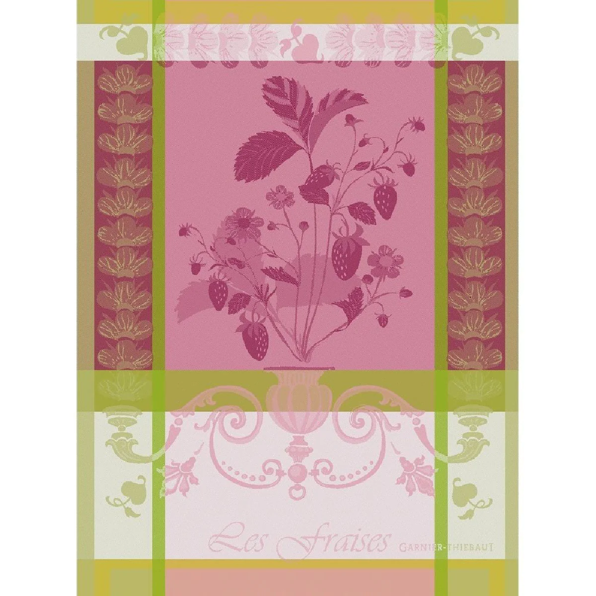 Torchon pur coton rose 56x77 Garnier Thiebaut