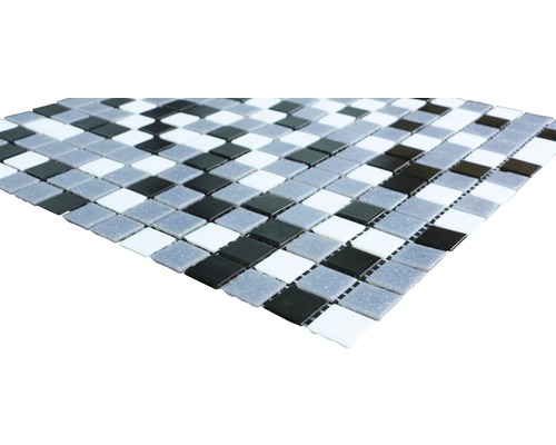 Glasmozaïek mix wit grijs zwart 30,5 x 32,5 cm
