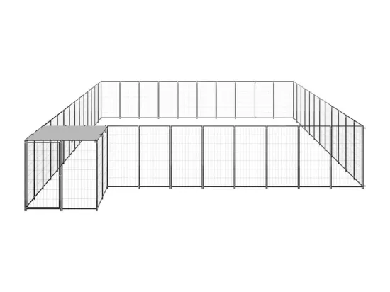 Chenil extérieur cage enclos noire 770 x 550 x 110 cm 02_0000529