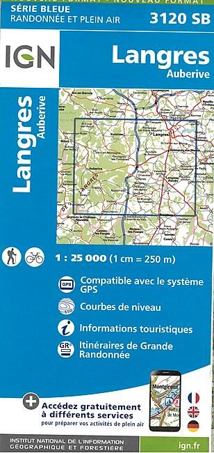 IGN - 3120 SB LANGRES AUBERIVE 1 25 000
