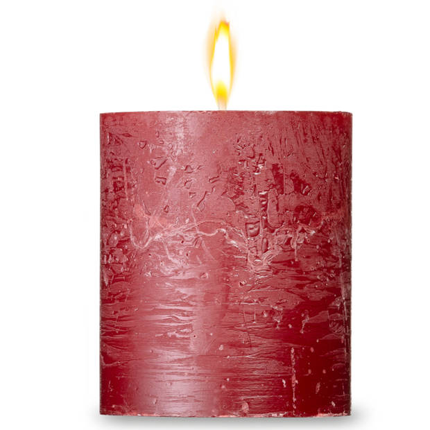 Blokker Rustieke Cilinderkaars - 7x8 cm - Rood