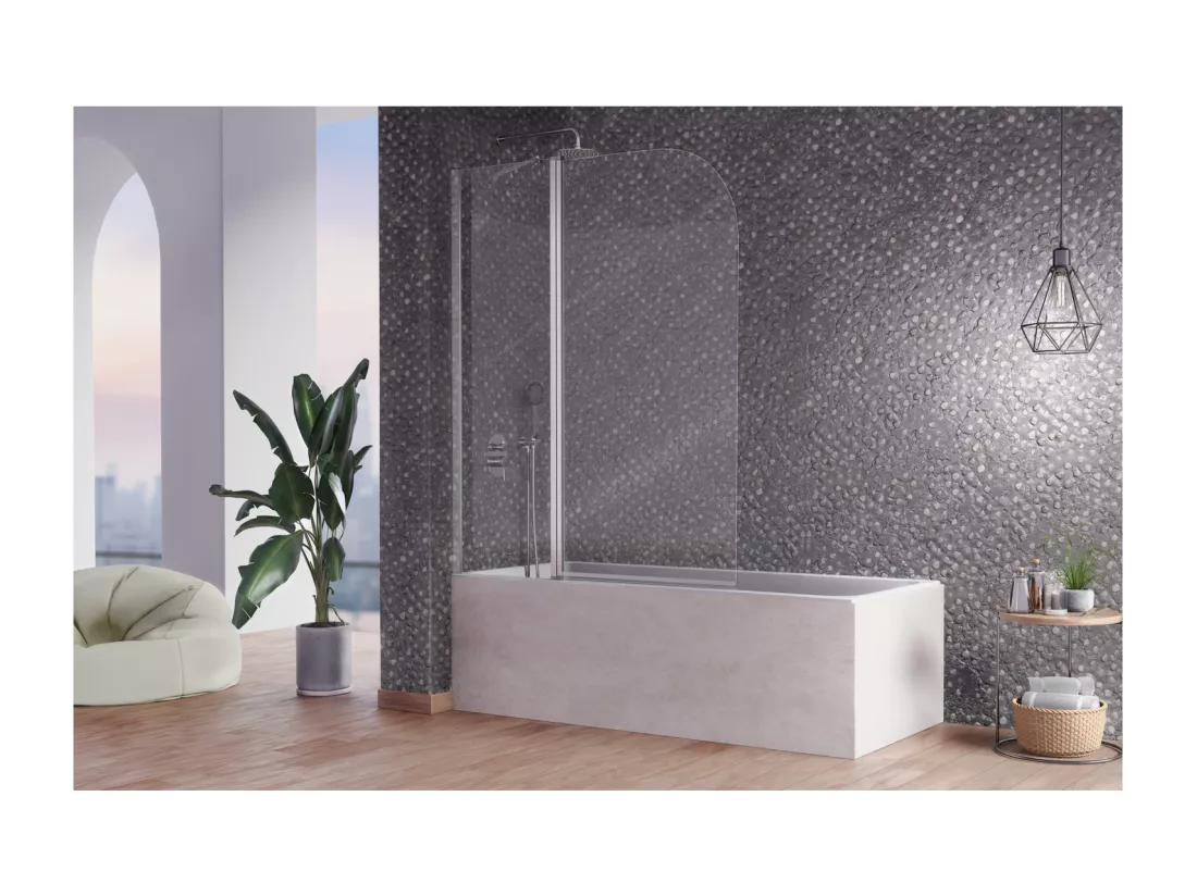 Pare-baignoire fixe et pivotant RITA 120 x 150 cm
