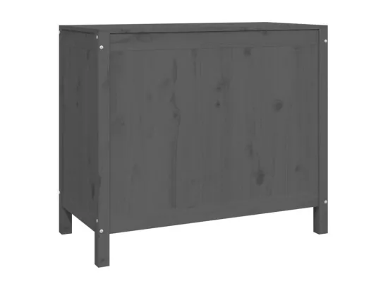 Boîte à linge Gris 88,5x44x76 Bois massif de pin