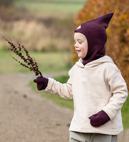 Racing Kids Elefanthue - Uld/Bomuld - 2-lags - Rød Grape