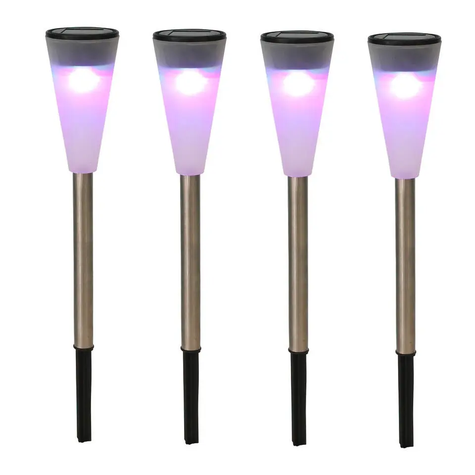 Tuinverlichting prikspot - LED - gekleurd - RVS - 36 cm