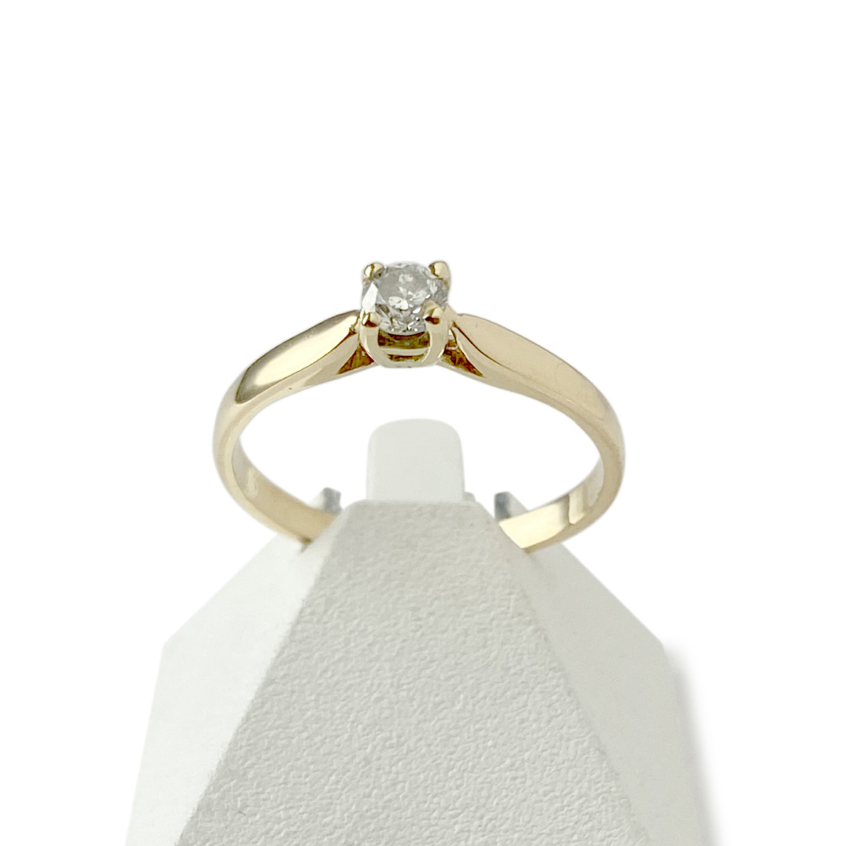 Bague solitaire d'occasion or 750 jaune 0.15 carat